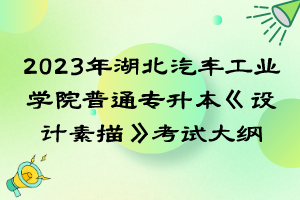 2023年湖北汽車工業(yè)學院普通專升本《設計素描》考試大綱