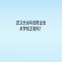 武漢光谷科技職業(yè)技術(shù)學(xué)校正規(guī)嗎？