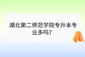 湖北第二師范學(xué)院專升本專業(yè)多嗎？