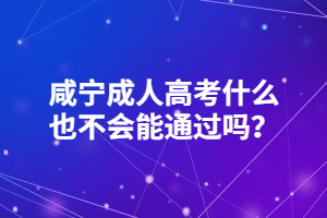 咸寧成人高考什么也不會(huì)能通過(guò)嗎？