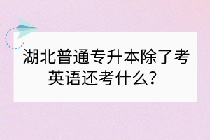 湖北普通專升本除了考英語(yǔ)還考什么？