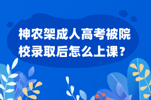 神農(nóng)架成人高考被院校錄取后怎么上課？