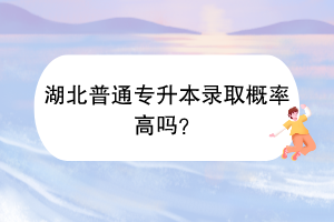 湖北普通專升本錄取概率高嗎？