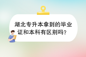 湖北專升本拿到的畢業(yè)證和本科有區(qū)別嗎？