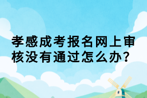 孝感成考報名網(wǎng)上審核沒有通過怎么辦？