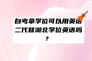 自考拿學(xué)位可以用英語(yǔ)二代替湖北學(xué)位英語(yǔ)嗎？