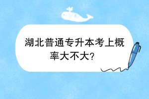湖北普通專升本考上概率大不大？