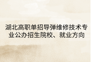 湖北高職單招導彈維修技術專業(yè)公辦招生院校、就業(yè)方向