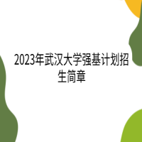 2023年武漢大學強基計劃招生簡章