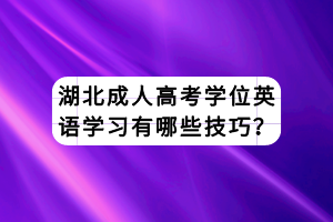 湖北成人高考學(xué)位英語學(xué)習(xí)有哪些技巧？