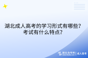 湖北成人高考的學(xué)習(xí)形式有哪些？考試有什么特點(diǎn)？