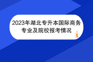 2023年湖北專升本國際商務(wù)專業(yè)及院校報考情況