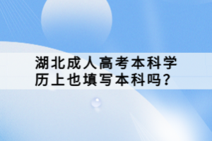 湖北成人高考本科學(xué)歷上也填寫本科嗎？