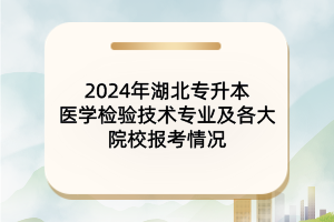 2024年湖北專升本醫(yī)學(xué)檢驗(yàn)技術(shù)專業(yè)及院校報(bào)考情況