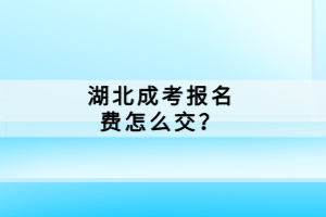 湖北成考報名費(fèi)怎么交？