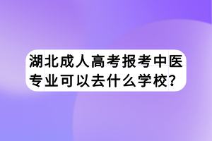 湖北成人高考報考中醫(yī)專業(yè)可以去什么學(xué)校？