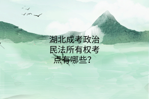 湖北成考政治民法所有權(quán)考點(diǎn)有哪些？