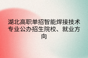 湖北高職單招智能焊接技術(shù)專業(yè)公辦招生院校、就業(yè)方向