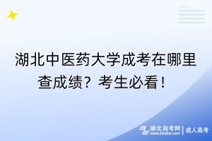 湖北中醫(yī)藥大學(xué)成考在哪里查成績？考生必看！