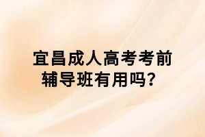 宜昌成人高考考前輔導(dǎo)班有用嗎？