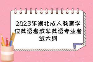 2023年湖北成人教育學位英語考試非英語專業(yè)考試大綱