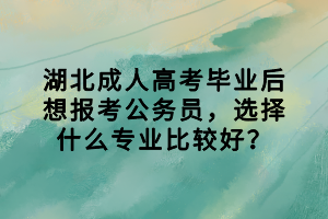 湖北成人高考畢業(yè)后想報(bào)考公務(wù)員，選擇什么專業(yè)比較好？