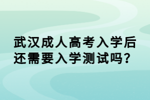 武漢成人高考入學(xué)后還需要入學(xué)測(cè)試嗎？