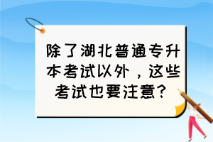 除了湖北普通專升本考試以外，這些考試也要注意？
