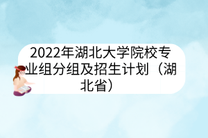 2022年湖北大學院校專業(yè)組分組及招生計劃（湖北?。?></a></div>
								<div   id=