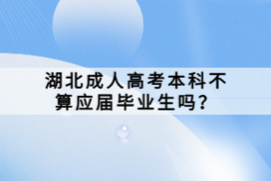 湖北成人高考本科不算應屆畢業(yè)生嗎？