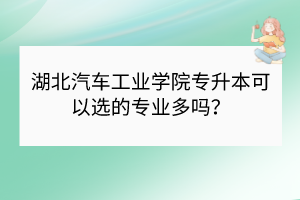 湖北汽車工業(yè)學(xué)院專升本可以選的專業(yè)多嗎？