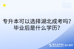 專升本可以選擇湖北成考嗎？畢業(yè)后是什么學歷？