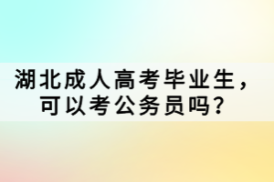 湖北成人高考畢業(yè)了，可以考公務員嗎？