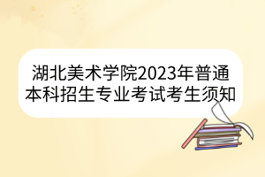 湖北美術(shù)學(xué)院2023年普通本科招生專業(yè)考試考生須知