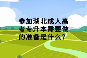 參加湖北成人高考專升本需要做的準(zhǔn)備是什么？