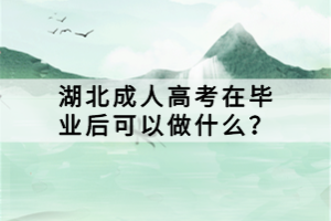 湖北成人高考在畢業(yè)后可以做什么？