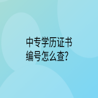 中專學(xué)歷證書編號(hào)怎么查？