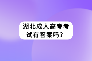 湖北成人高考考試有答案嗎？