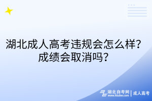 湖北成人高考違規(guī)會怎么樣？成績會取消嗎？
