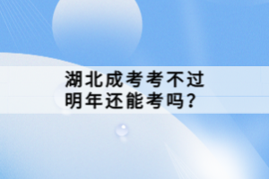 湖北成考考不過明年還能考嗎？