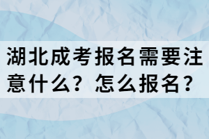 湖北成考報(bào)名需要注意什么？怎么報(bào)名？