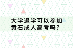 大學退學可以參加黃石成人高考嗎？