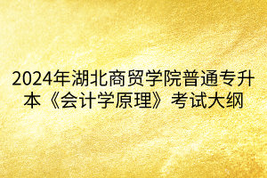 2024年湖北商貿(mào)學(xué)院普通專升本《會(huì)計(jì)學(xué)原理》考試大綱