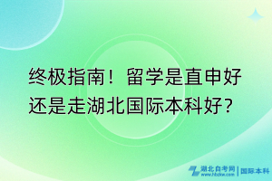 終極指南！留學是直申好還是走湖北國際本科好？