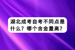 湖北成考自考不同點(diǎn)是什么？哪個(gè)含金量高？