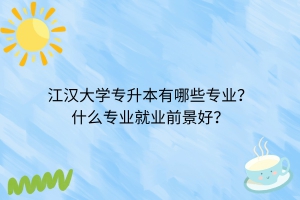 江漢大學(xué)專升本有哪些專業(yè)？什么專業(yè)就業(yè)前景好？