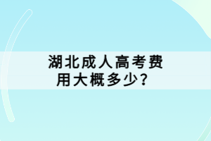 湖北成人高考費(fèi)用大概多少？