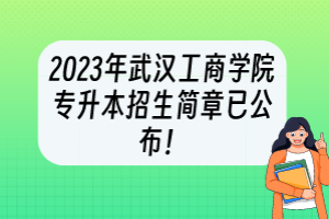 2023年武漢工商學(xué)院專升本招生簡章已公布！