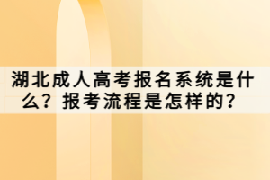 湖北成人高考報名系統(tǒng)是什么？報考流程是怎樣的？