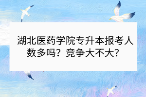 湖北醫(yī)藥學院專升本報考人數(shù)多嗎？競爭大不大？